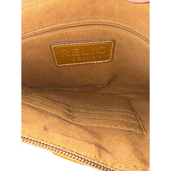 Relic Brand Pebbled Caramel Tan Organizer Crossbody Bag, Built In Card Slots - Picture 8 of 9